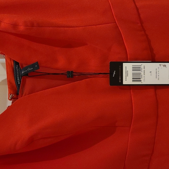 BCBG MaxAzria Red Sleeveless Wide Leg Jumpsuit - Picture 7 of 15